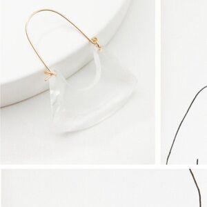 Anthropologie Tabitha Glass Hoop Earrings Clear